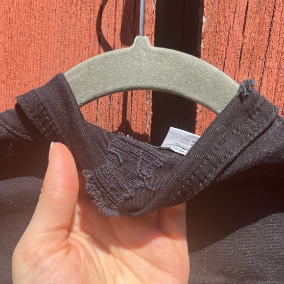 Ripped black denim jacket - Picture 12 of 13